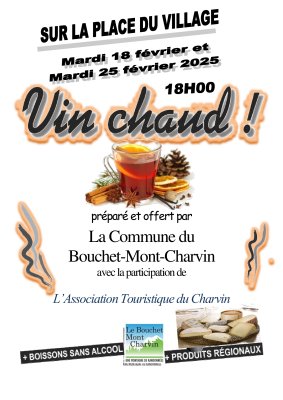 SOIREES VIN CHAUD : mardi 18 et mardi 25 février 2025 à partir de 18h.