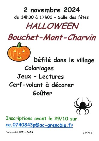 HALLOWEEN : samedi 02 novembre 2024.